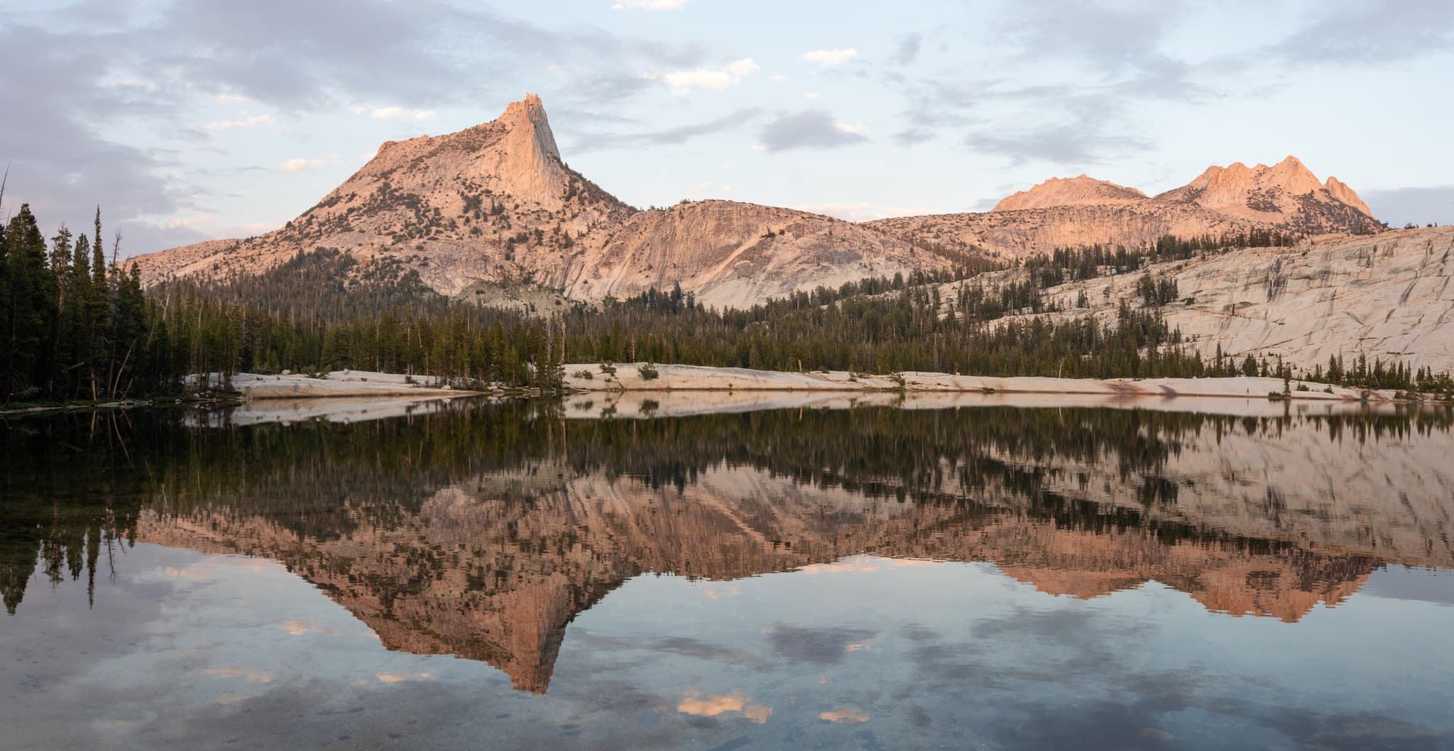 Lower Cathedral Lake at golden hour