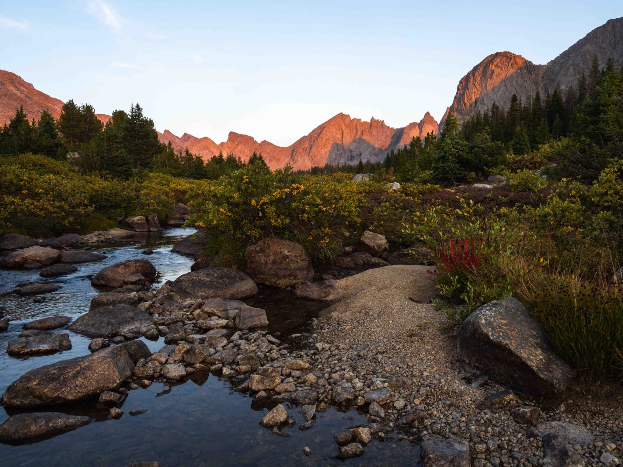 West face of the Cirque with Washakie Creek in foreground