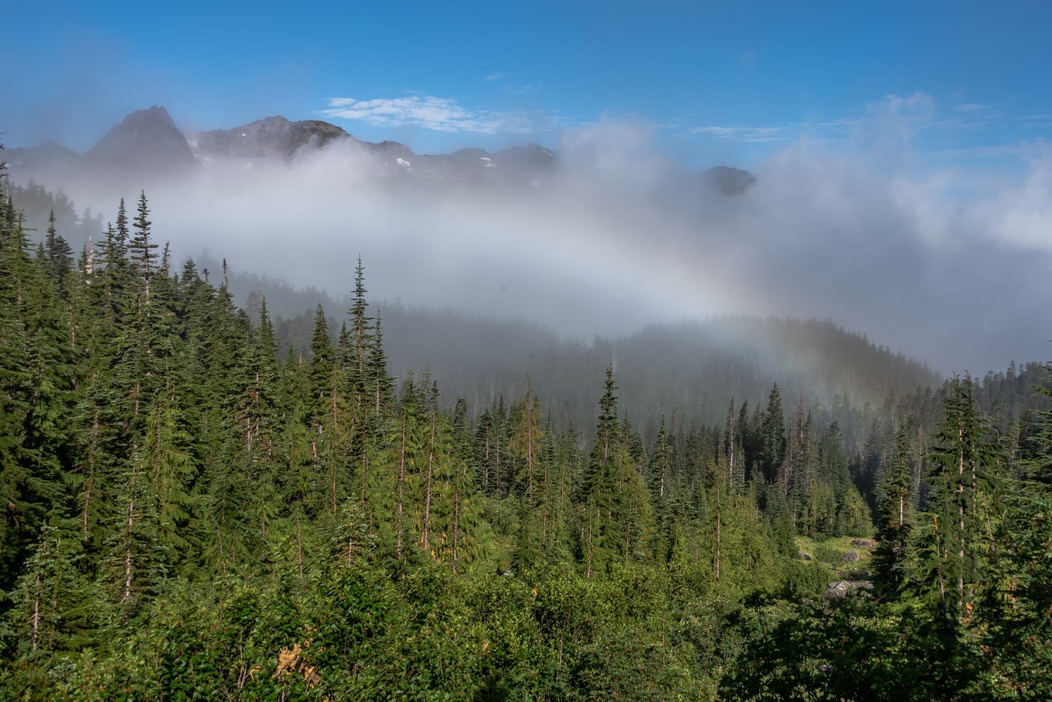 Rainbow on the ascent to Blue Glacier