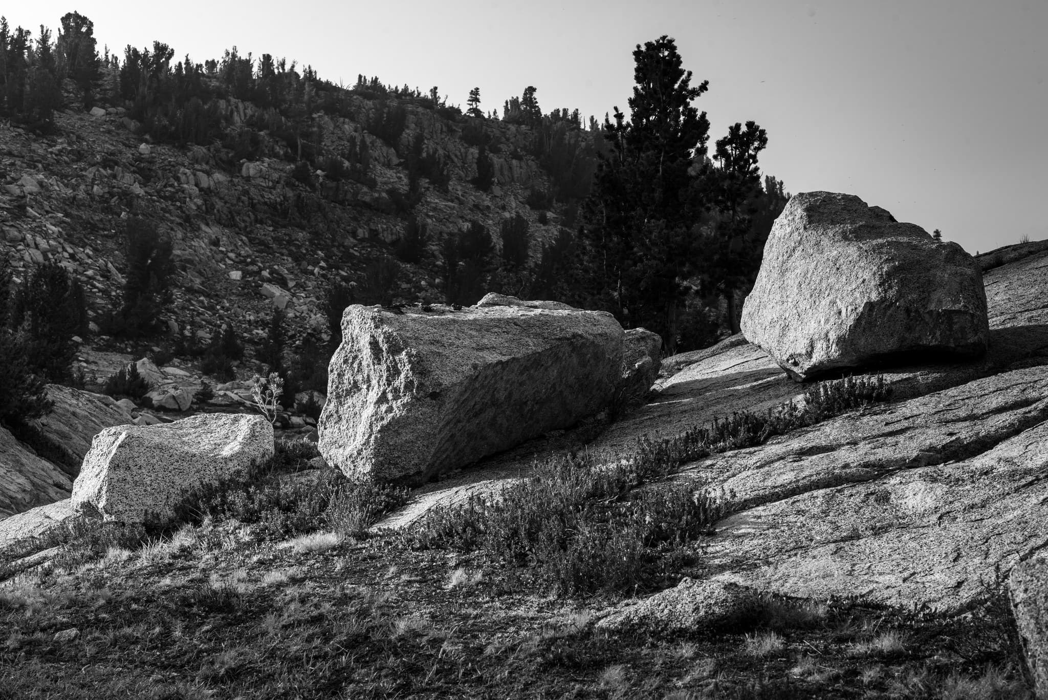 High Sierra sunset boulders