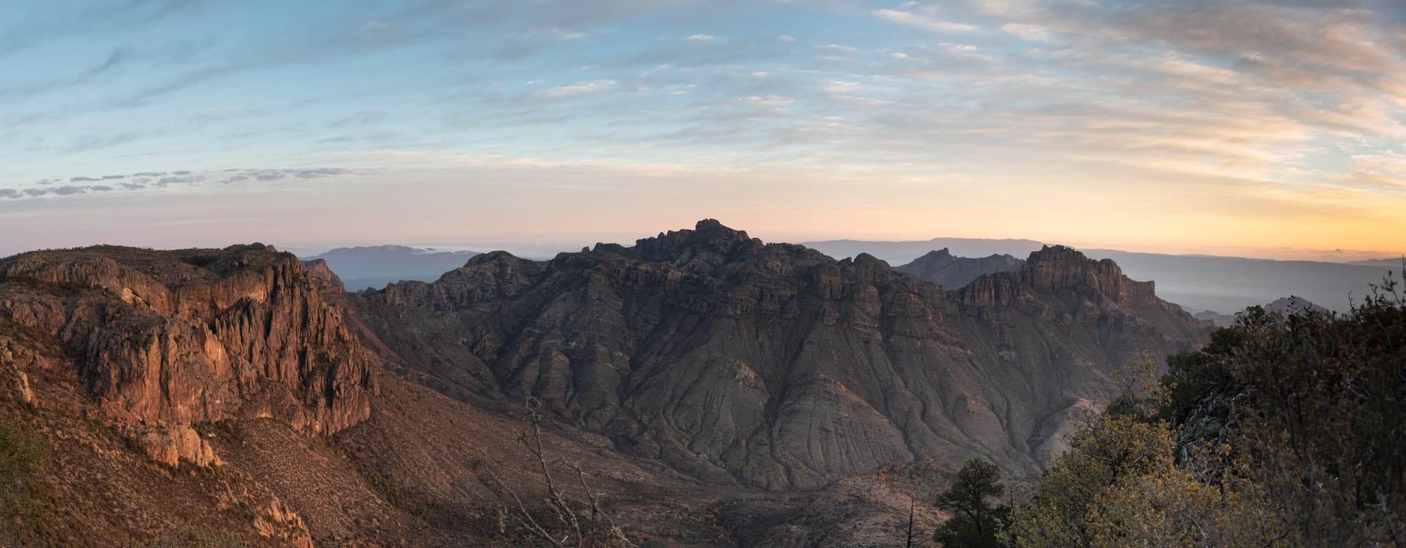 Sunset in the Chisos mountains