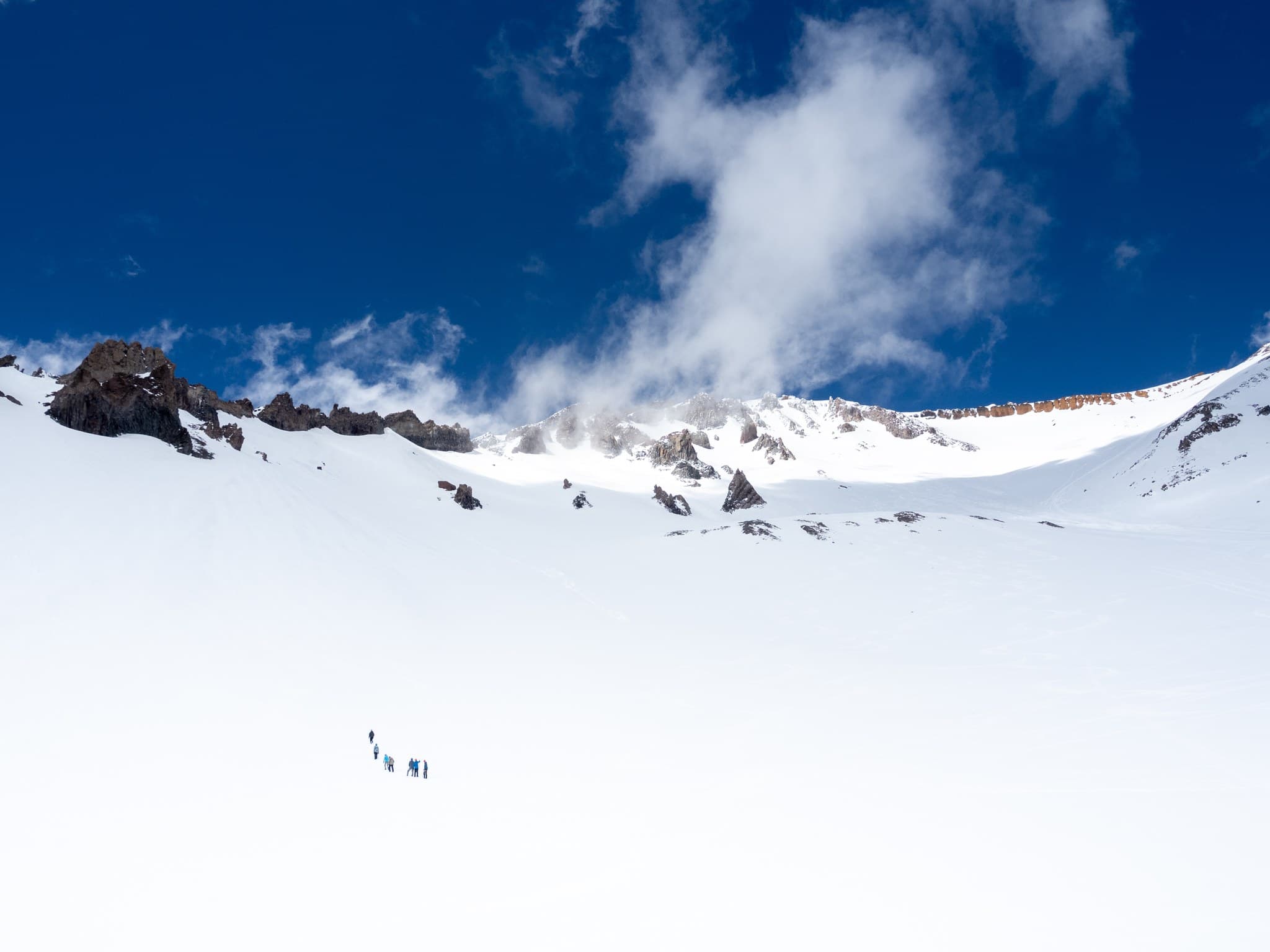 Looking up at Helen Lake climb