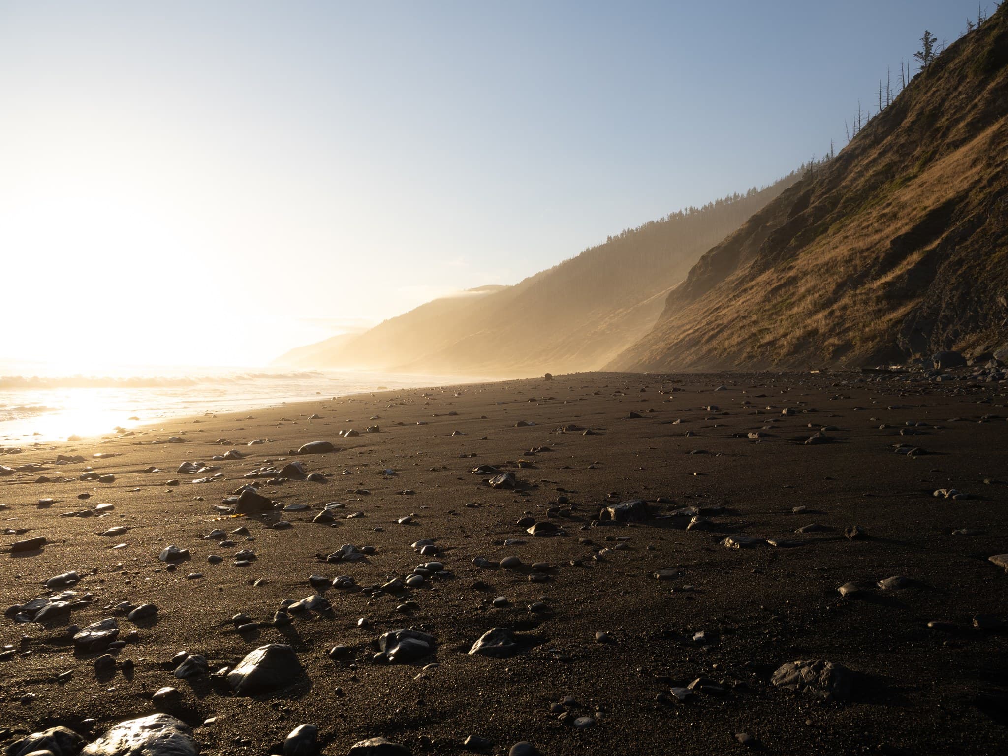 Sunset at the outflow of Big Creek into The Pacific