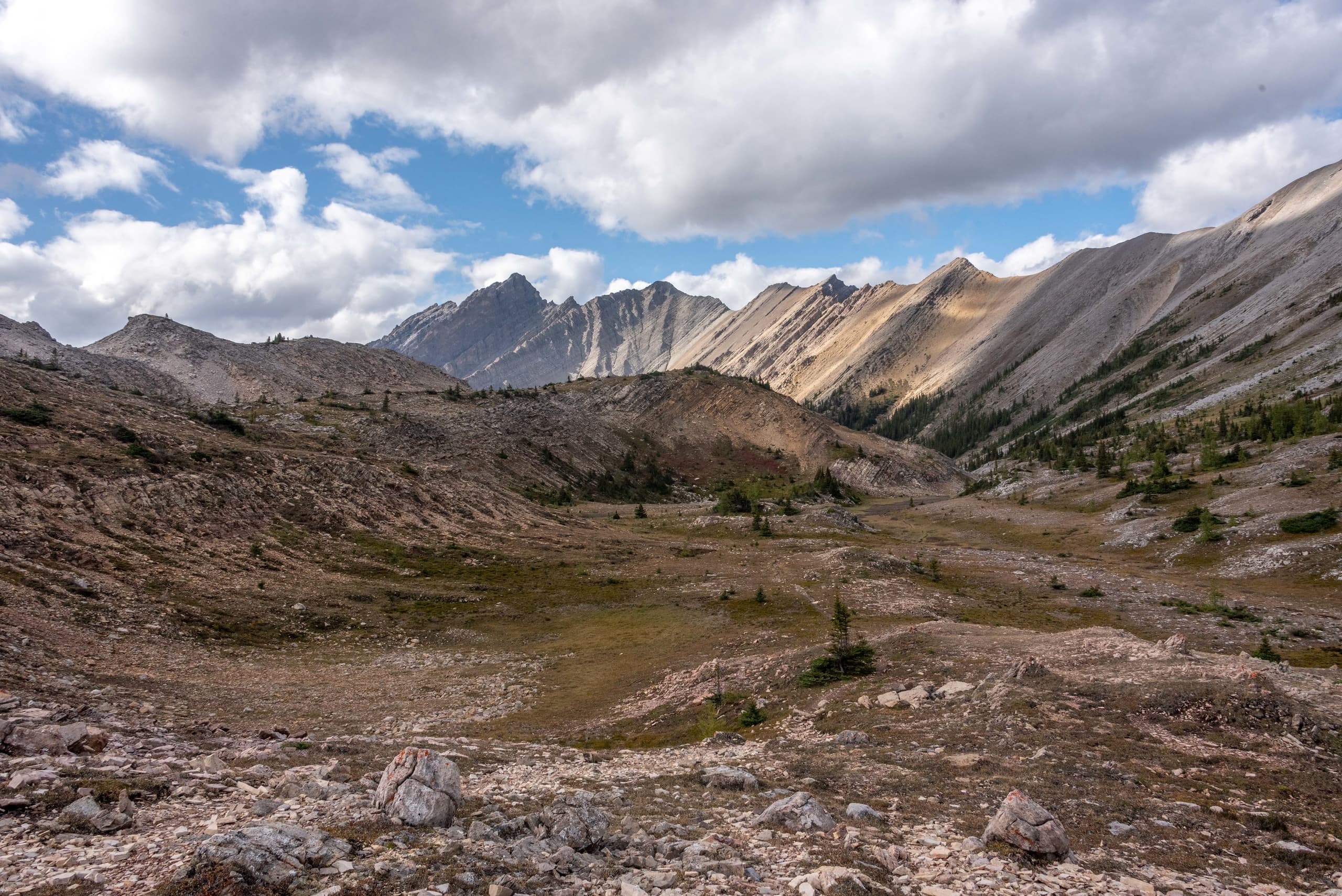View from the saddle of Merlin Pass