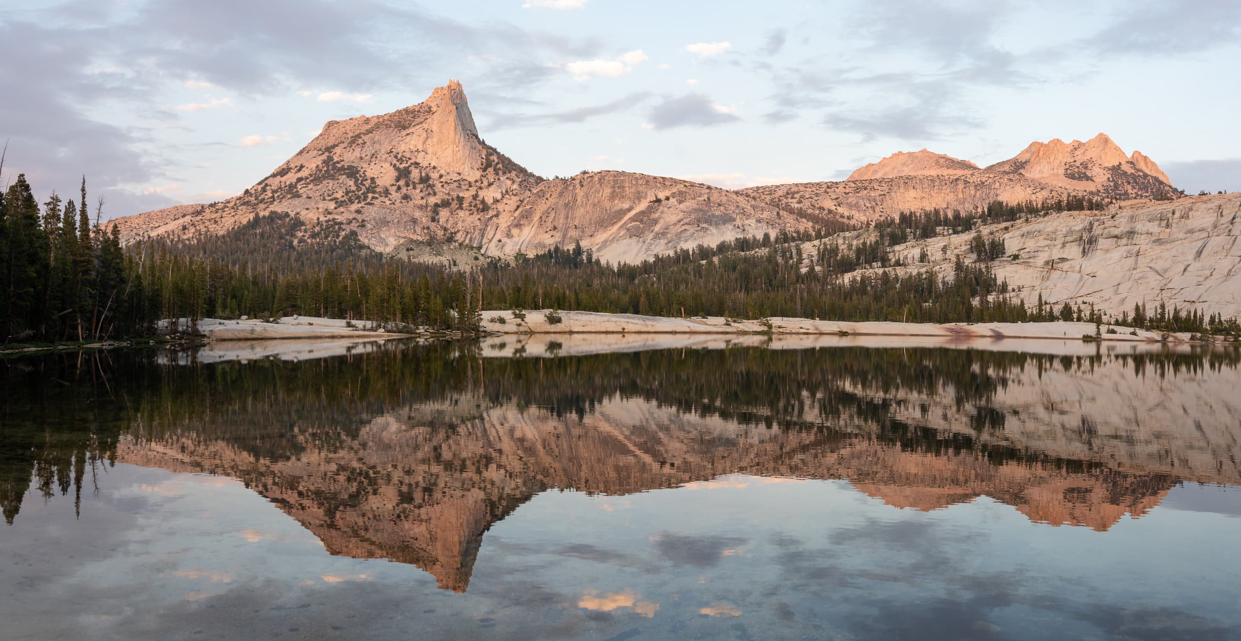 Lower Cathedral Lake at golden hour